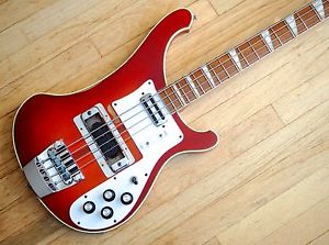 1972 Rickenbacker 4001 Vintage Electric Bass Guitar Fireglo Toaster Pickup w/hc