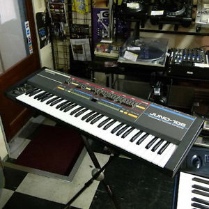 Used Roland Juno-106 Keyboard Synthesizer EMS Free tracking ship