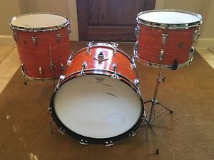 Vintage 60s Ludwig Mod Orange Drum Set 3 ply
