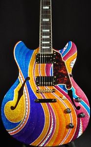 D'ANGELICO NAMM SHOW ONE OFF PSYCHEDELIC PAINTED EX DC GUITAR