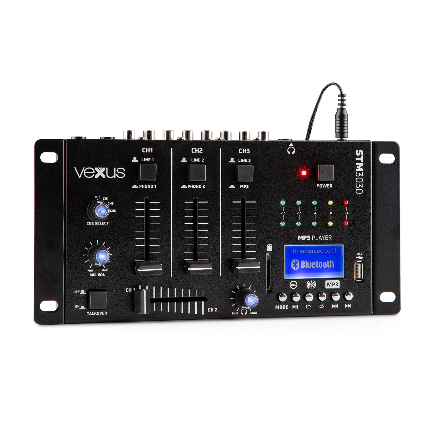 Mezclador Mesa de Mezclas Consola DJ 4 Canales Bluetooth Grabación MP3 USB SD