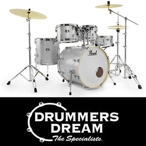 Pearl Export EXX 5 Piece 22" Drum Kit, Zildjian Cymbals, Hardware Arctic Sparkle