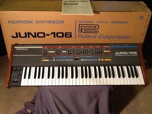 Roland Juno 106 Synthesizer Fully Serviced with New Voice Chips in Original Box