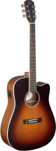 Stagg EZR-DCFI 4/4 cutaway acoustic-electric dreadnought guitar with solid cedar