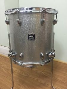 YAMAHA Oak Custom 14 X14 SILVER SPARKLE FLOOR TOM Japan NICE