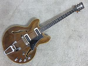 Vintage 1960s Eko 335 Walnut Guitar Very Clean Beautiful With Case Vox
