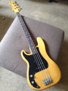 Fender USA S9 Series Left Handed Lefty Precision P Bass Natural 1978-81