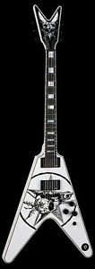 DEAN ERIC PETERSON SIGNATURE LIMITED WHITE OLD SKULL "V" GUITAR WITH WHITE CASE