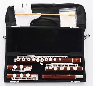 Concert Grenadilla Rose Wooden Flute C&B&Flat B Foot 3 FOOT FLUTE Pro Headjoint