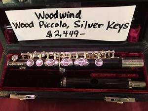 Woodwind Solid Grenadilla Wood Piccolo/Silver Keys-Pro Quality-MINT CONDITION!