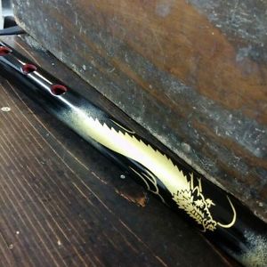 RYUTEKI Japanese Flute MAKIE Dragon URUSHI wagakki Onmyoji 51.6cm USED