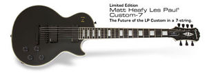 Epiphone Matt Heafy Les Paul Custom 7 String Guitar Ebony Open Box / Return!