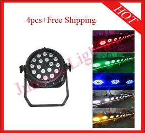 4pcs 18*18W RGBWAP 6 in 1 Waterproof Led Par Light Par64 Light Free Shipping