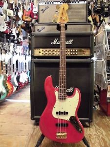 Fender Japan JB62G-70 See-Through Red Electric Bass Guitar Free Ship from JAPAN