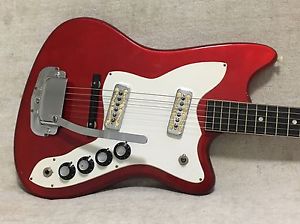 Vintage 1960's Harmony H16R BOBKAT Candy Apple Red Dearmond Goldfoil Pickups USA