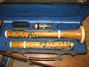 ANTIQUE BOXWOOD CLARINET, KEY OF A, MARTIN BROTHERS, PARIS, 1850 - 1860