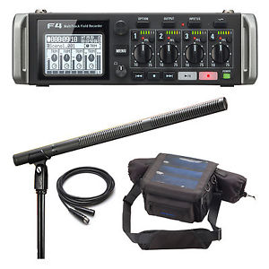 Zoom F4 Multitrack Recorder with Audio-Technica AT8035 Microphone and Case