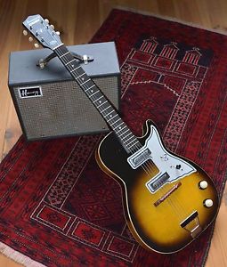 Harmony Stratotone H46 fine '50 primi '60 con ampli Harmony 303b no Les Paul