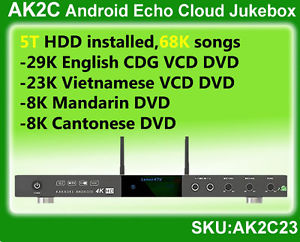 Android Cloud HDD ECHO Karaoke Jukebox,5T,English+Chinese+Vietnamese songs