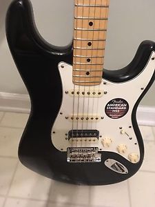 Fender 2016 American Standard Stratocaster Hss Black/maple Shawbucker!