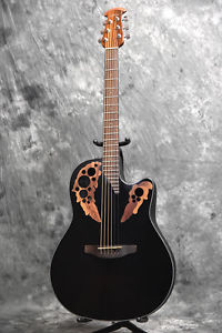 Ovation CE44-5 Black Acoustic Guitar w/Softcase [Excellent++] from Japan