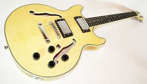 CHITARRA JAZZ BLUES SEMI ACUSTICA COLOR PANNA NUOVA ED IMBALLATA