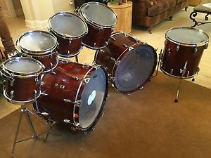 Gretsch USA 80s Walnut Finish Drum Set May Microphone Double 24