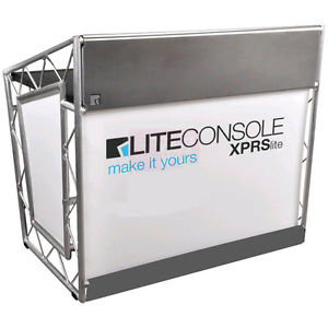LiteConsole XPRSlite Aluminum Portable DJ Booth. DJ Console Express DJ Platform