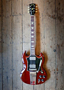 1969 GIBSON SG STANDARD VINTAGE GUITAR RARE GREAT CONDITION WITH HARDSHELL CASE