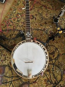 Bishline Heirloom Banjo Walnut with custom maple binding MINT, OHSC
