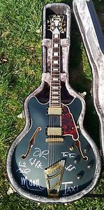 D'Angelico EX-DC Semi-Hollowbody Electric Guitar signed by Moon Taxi with case
