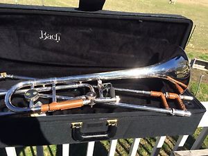 Bach 42B Professional Special Order Silver Plated Trombone Open Wrap F Trigger