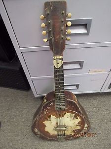1930 National Triolian Polychrome RARE Vintage Steel Bodied Resonator Mandolin
