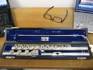 William S. Haynes solid silver flute #29,803 Handmade,B foot,Soldered tone-holes