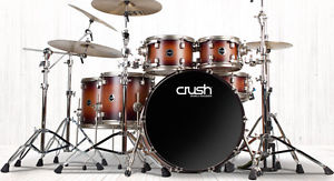 Crush Drums Limited Reserve Mahogany 6 Piece SHELL PACK Drum Kit w' Padded Bags