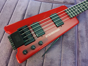 Rare Vintage Factory Red Steinberger XL2 Bass - Restored & Set-up by Jeff Babicz