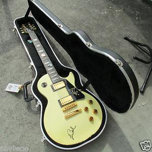 1995 White and Gold Gibson Les Paul Hand Signed by Jimmy Page and Les Paul
