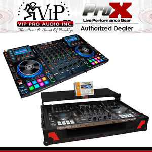 Denon MCX8000 DJ CONTROLLER & XS-MCX8000WLTRB Flight Road Case W/ Laptop Shelf.