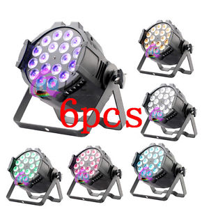 6pcs DMX512 High Power Led Par 18*18W RGBWA+UV 6 in 1 Stage disco Light Par64