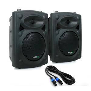 2x MASTER SLAVE PA (8") AKTIV PASSIVE LAUTSPRECHER STUDIO BOXEN PAAR USB SD MP3