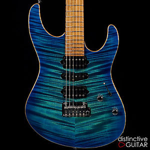 NEW SUHR CUSTOM MODERN GUITAR PREMIUM FLAME MAPLE AQUA BLUE BURST W/ 5A BIRDSEYE