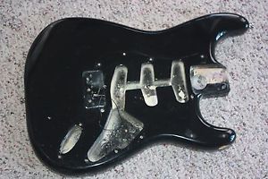 1975 1976 Fender Stratocaster guitar body original black 4 lb 10 oz