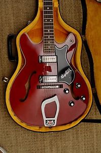 Vintage 1970's Hagstrom Viking With Original Hard Shell Case
