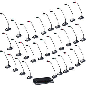 1 to 24 Gooseneck Desktop Wireless Conference Microphone Mike System