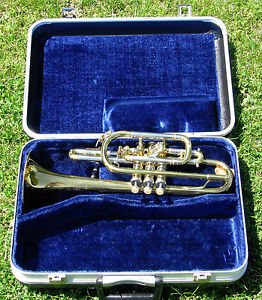 Vintage Vincent Bach Stradivarius Two Tone Model Cornet W/Case #8054