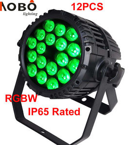 12pcs/Lot IP65 Outdoor Stage Lighting 18X10W DMX LED Par UP Wash Lights Wedding