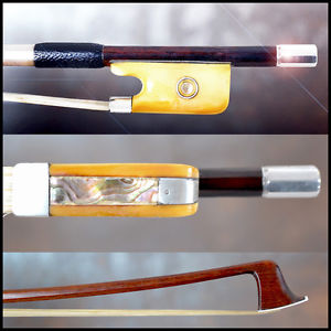 French ivory silver mounted violin bow by Louis Morizot fr. - Raffin certified