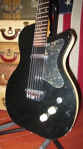 Vintage Circa 1956 Danelectro Silvertone U-1 Electric Guitar Black w/ Gigbag
