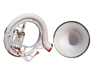 SOUSAPHONE.TUBA_WHITE_COLORED 25'' BELL_BB PITCH *W/BAG&MP BRASSITEM