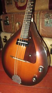 Vintage Circa 1960's Eko Electric Mandolin Sunburst w/ Gigbag Plays Great Clean
